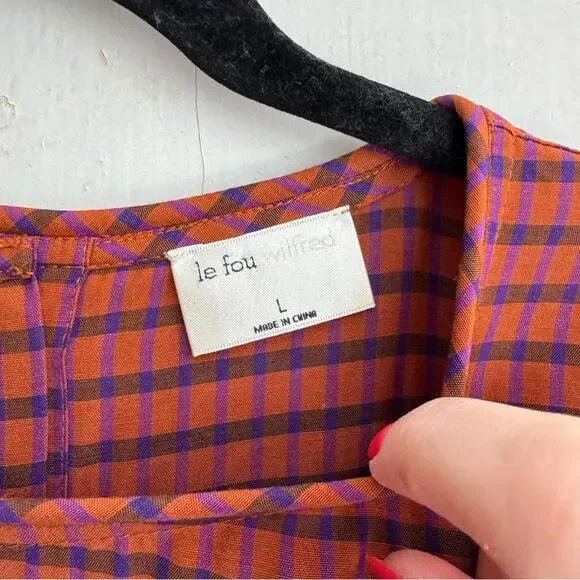 Aritzia Wilfted Le Fou Sachi Gingham Check Babydoll Mini Dress - Picture 4 of 12